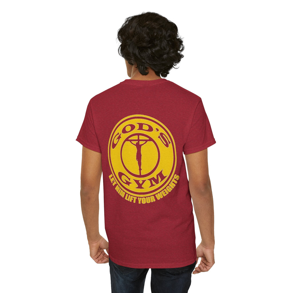God's Gym T-Shirt — "Let Him Lift Your Weights" Christian Fitness Tee Printify