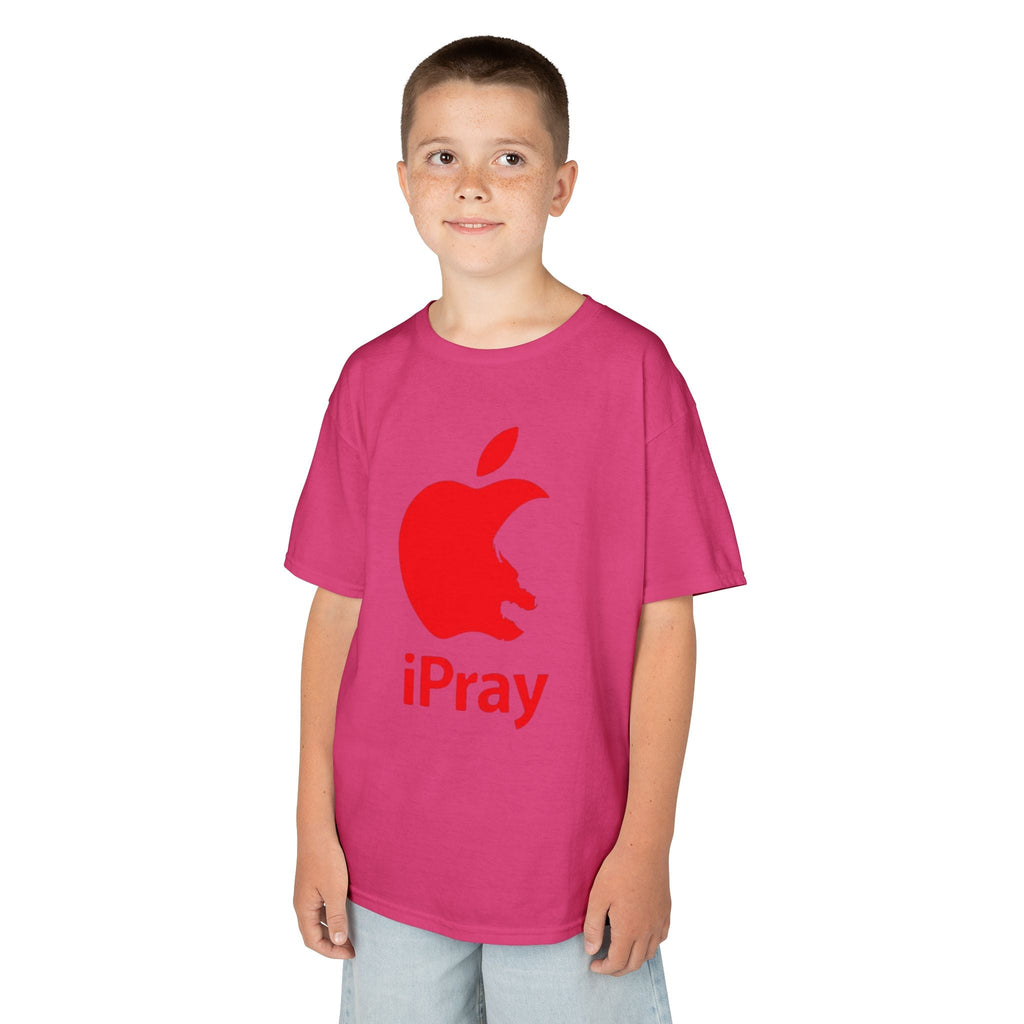 Kids Graphic Tee — Red iPray Logo Prayer Shirt for Children Printify