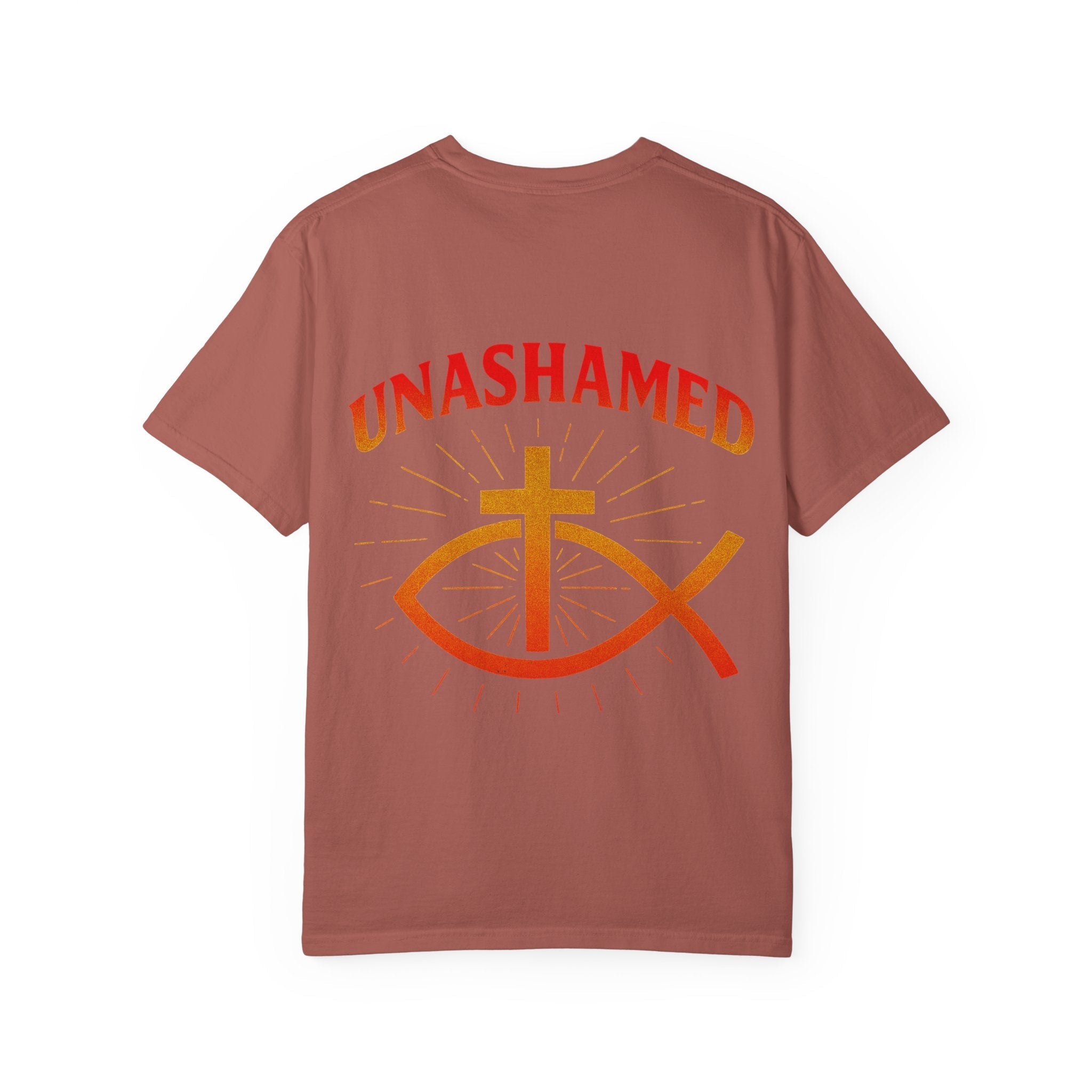 Unashamed T-shirt – Ichthys Jesus Fish & Cross Christian Sweatshirt for Romans 1:16 Bold Faith Printify