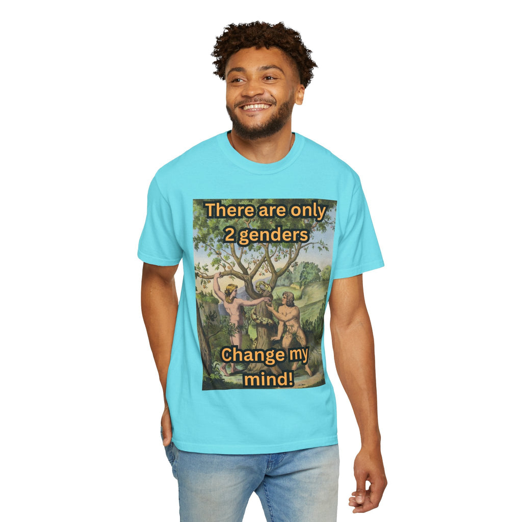 There Are Only 2 Genders T-Shirt – Adam & Eve Cross Christian Tee for Bold Faith Printify