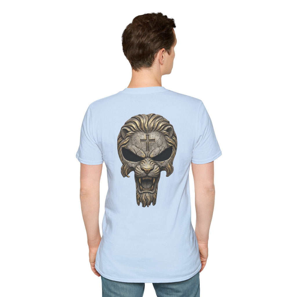Lion of Judah Skull Christian T-shirt - Warrior Faith Cross T-shirt Printify