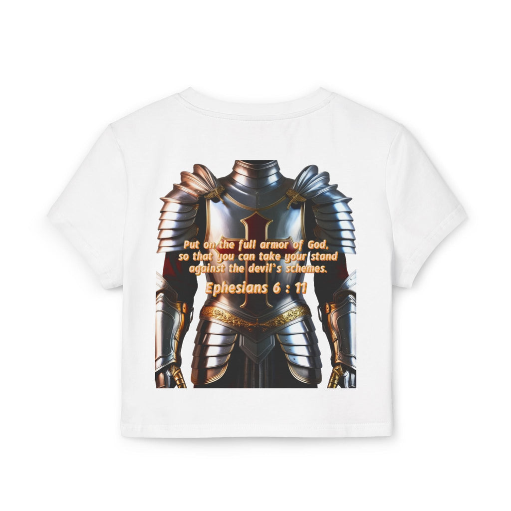 Women's Baby Tee - Ephesians 6:11 Bible Verse Religious Design Printify