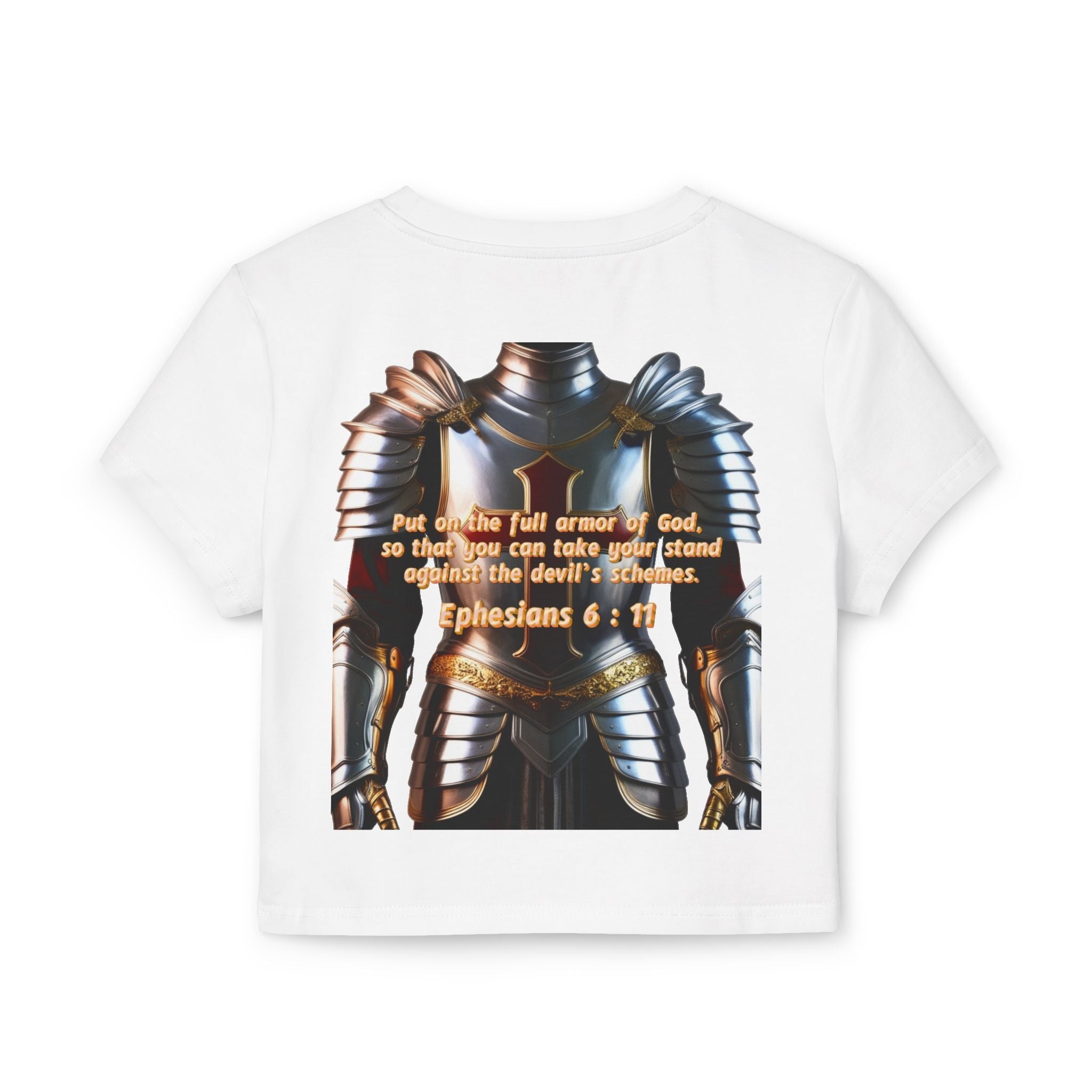 Women's Baby Tee - Ephesians 6:11 Bible Verse Religious Design Printify