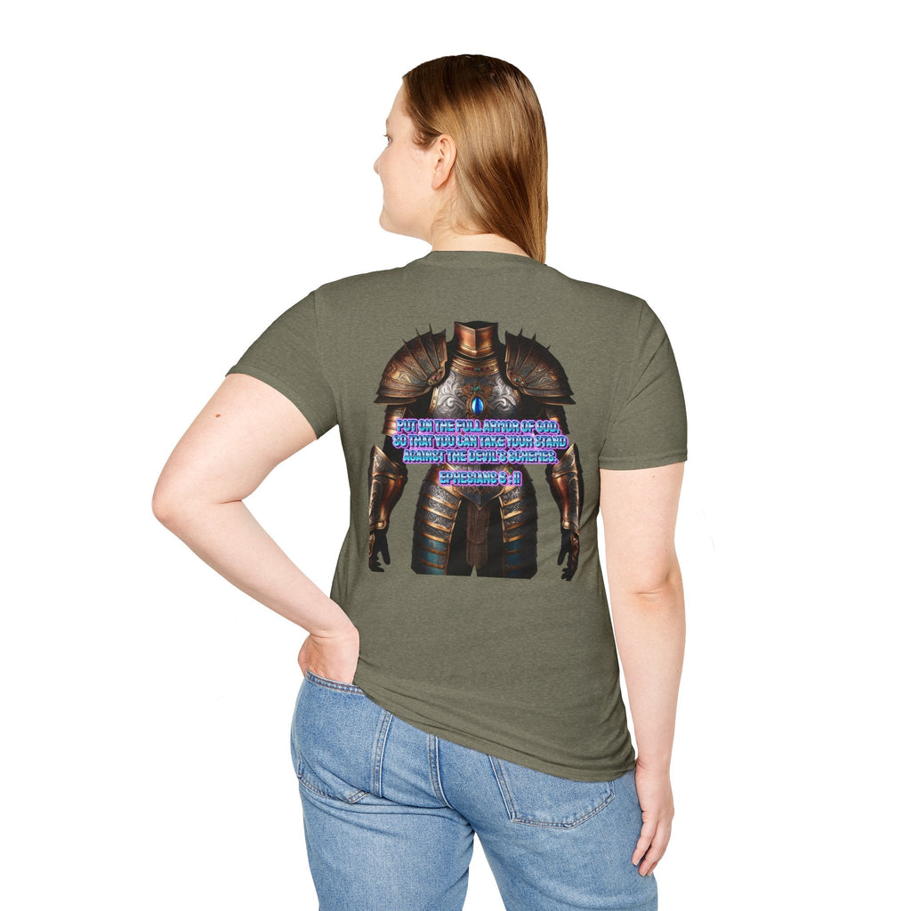 Religious Graphic Tee with Armor Of God Design - Unisex Softstyle T-Shirt Printify