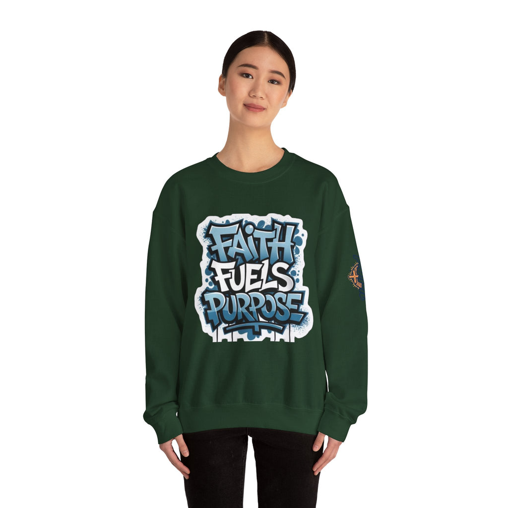 Faith Fuels Purpose Sweatshirt – Inspirational Christian Sweatshirt for Divine Drive & Unstoppable Belief Printify