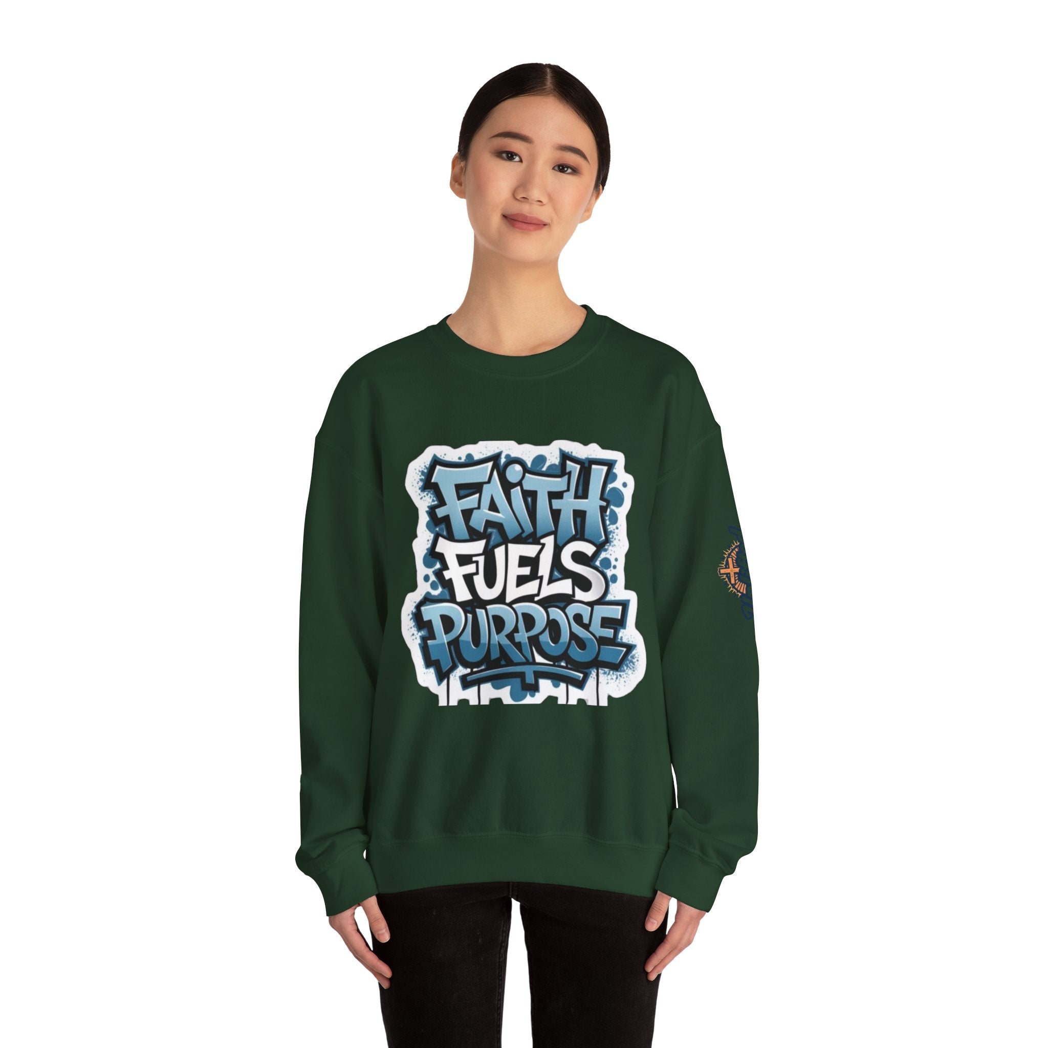 Faith Fuels Purpose Sweatshirt – Inspirational Christian Sweatshirt for Divine Drive & Unstoppable Belief Printify