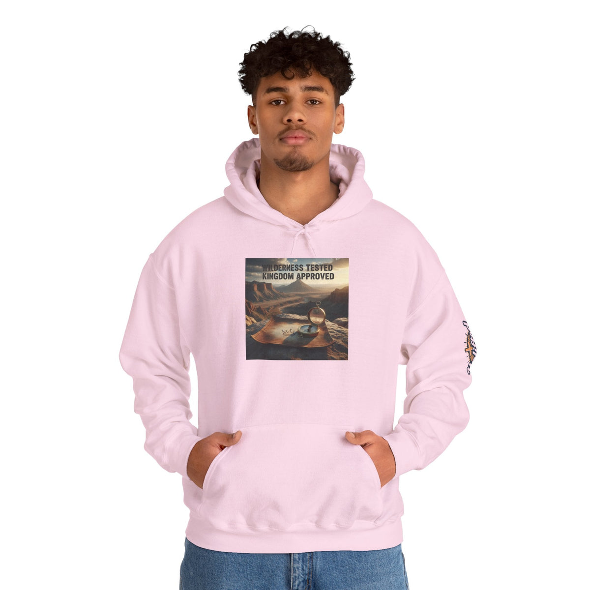 Wilderness Tested Kingdom Approved Hoodie – Mountain Desert Compass Crown Christian Sweatshirt for Biblical Adventure Faith Printify