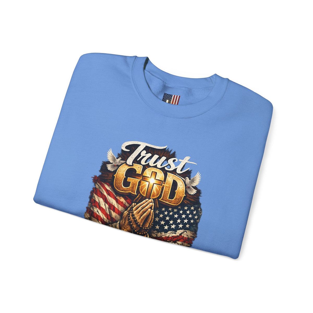 Trust God Not Government Sweatshirt — Vintage Patriotic Christian Sweatshirt Printify