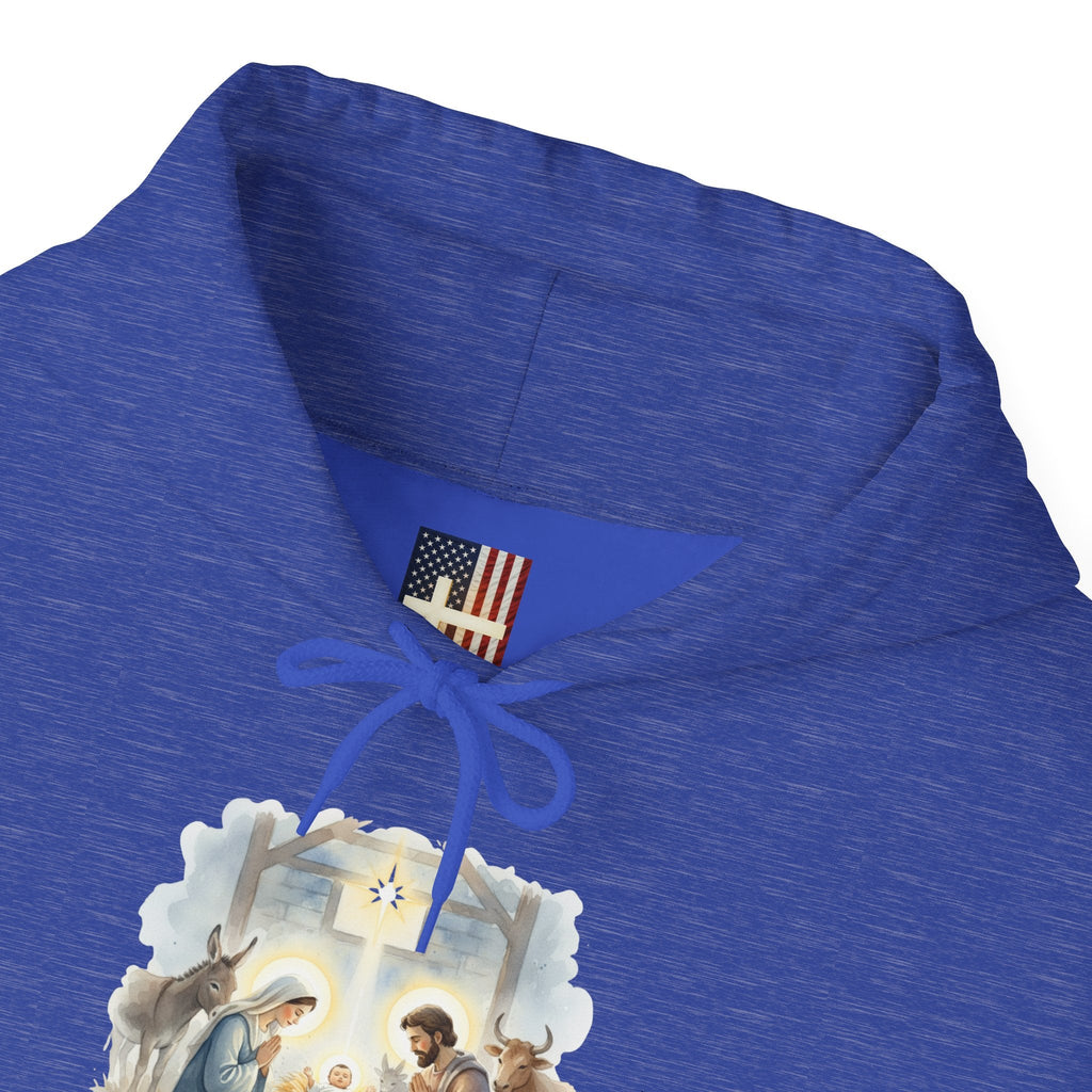 Unto Us a Child is Born Hoodie – Isaiah 9:6 Nativity Manger Scene Christian Christmas Sweatshirt for Holy Night Faith Printify