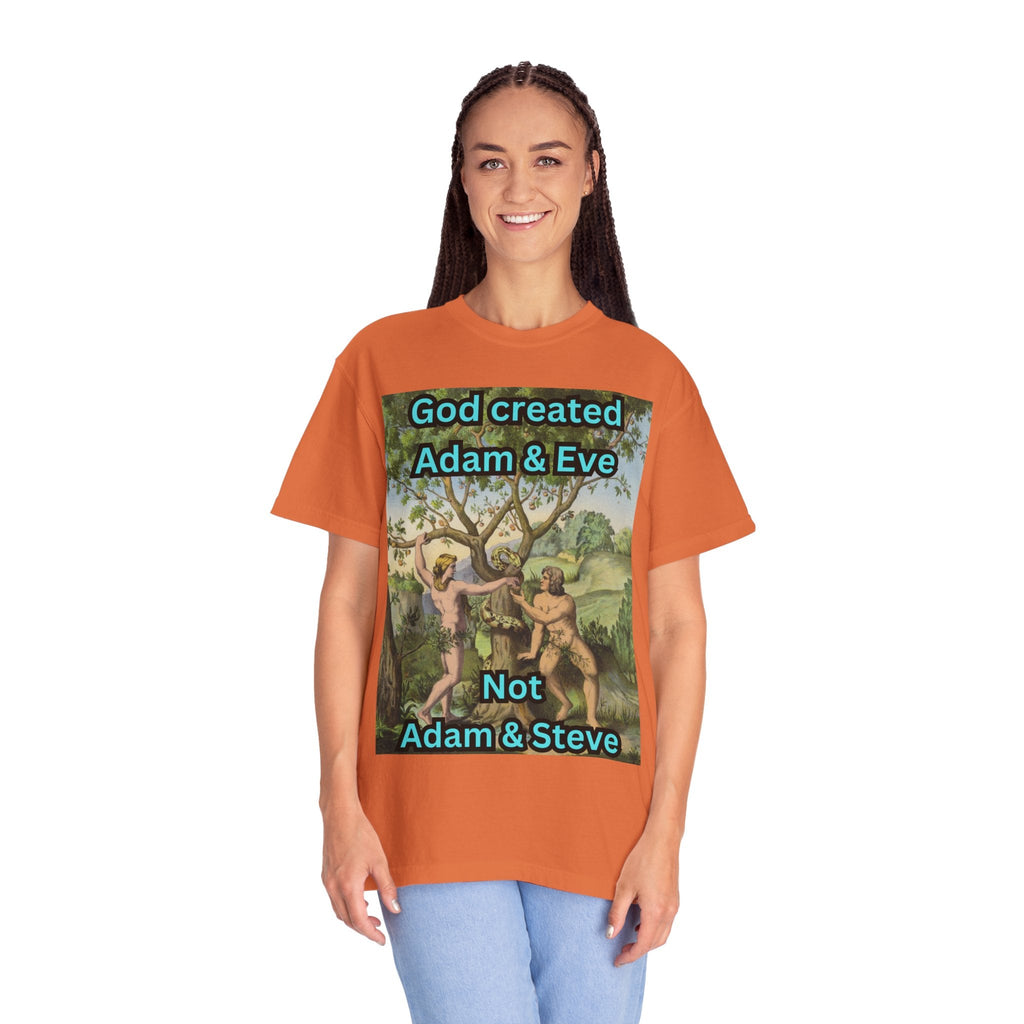 God Created Adam and Eve T-Shirt – Biblical Truth Christian Tee for Bold Faith Printify