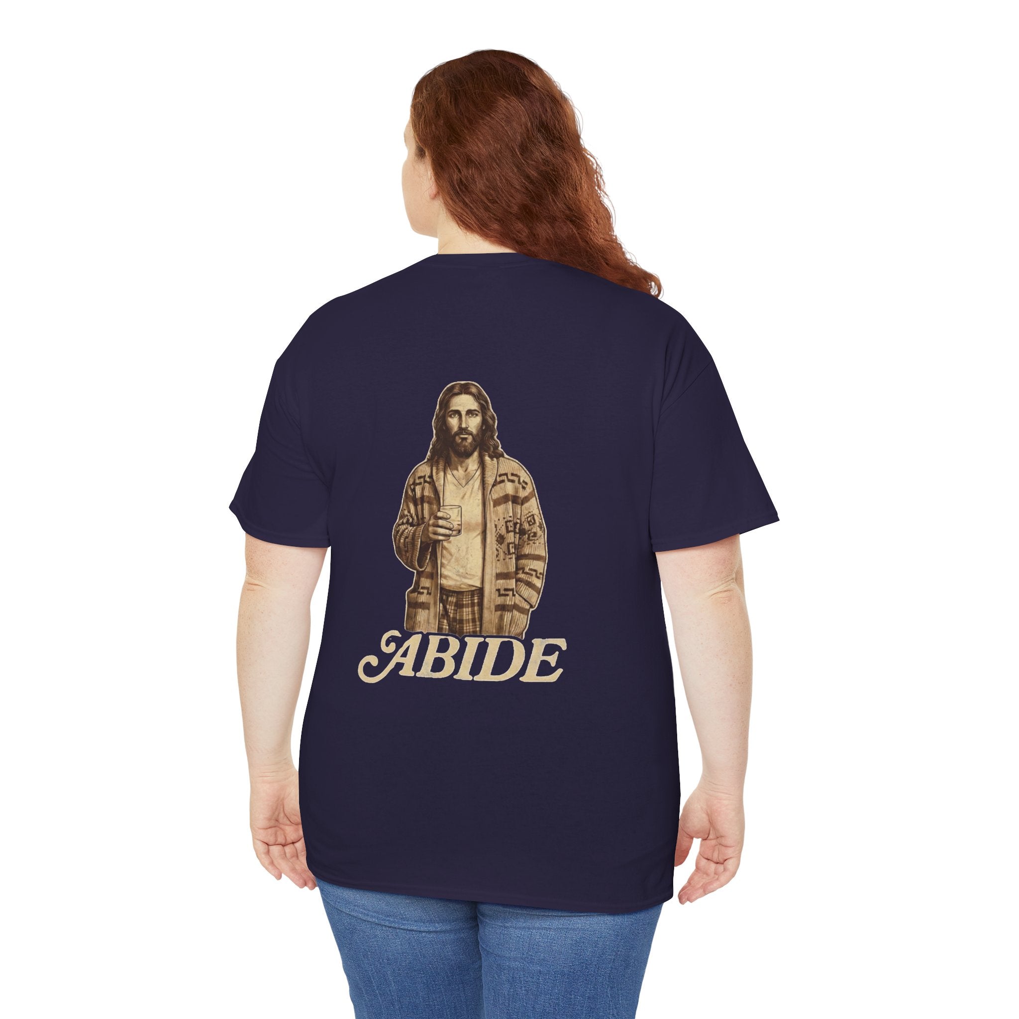 Abide Vintage Jesus Tee — "The Dude" Graphic Christian T-Shirt Printify