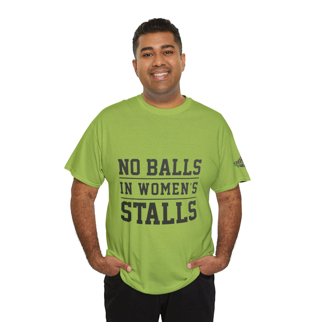 No Balls in Women's Stalls Retro Protest T-Shirt Printify