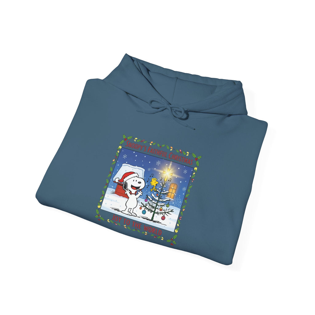 🎄 Faithful Christmas Friends – Christian Holiday Hoodie | Festive Tree & Cartoon Duo | Heartwarming Christmas Tee by Uplifted Gear Printify