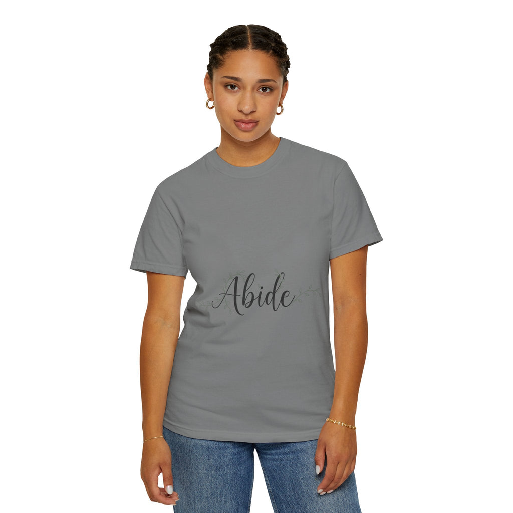 Abide in the Lord T-Shirt – Vine Design Christian Tee for Faithful Hearts Printify