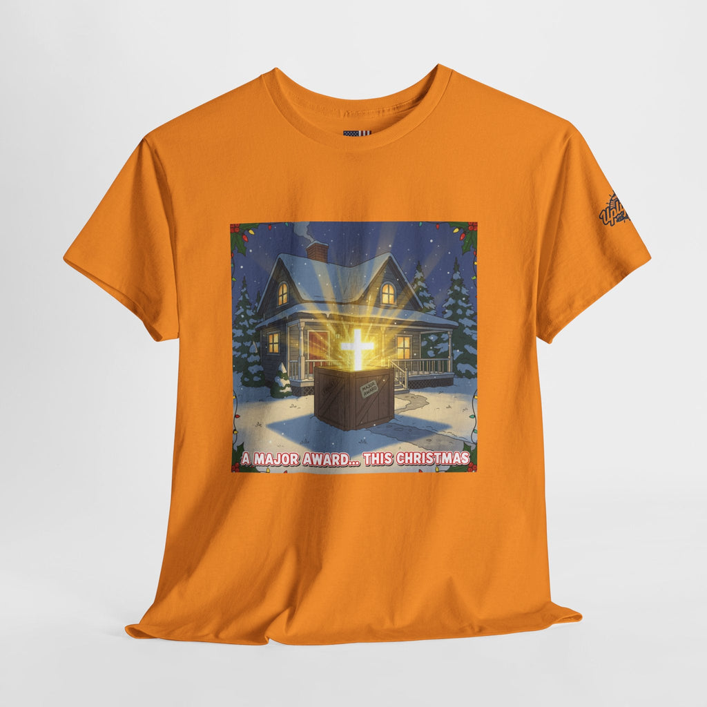 A Major Award This Christmas T-shirt – Fragile Leg Lamp Parody Cross Unboxing Christian T-shirt for Hilarious Faith & Holiday Glow Printify