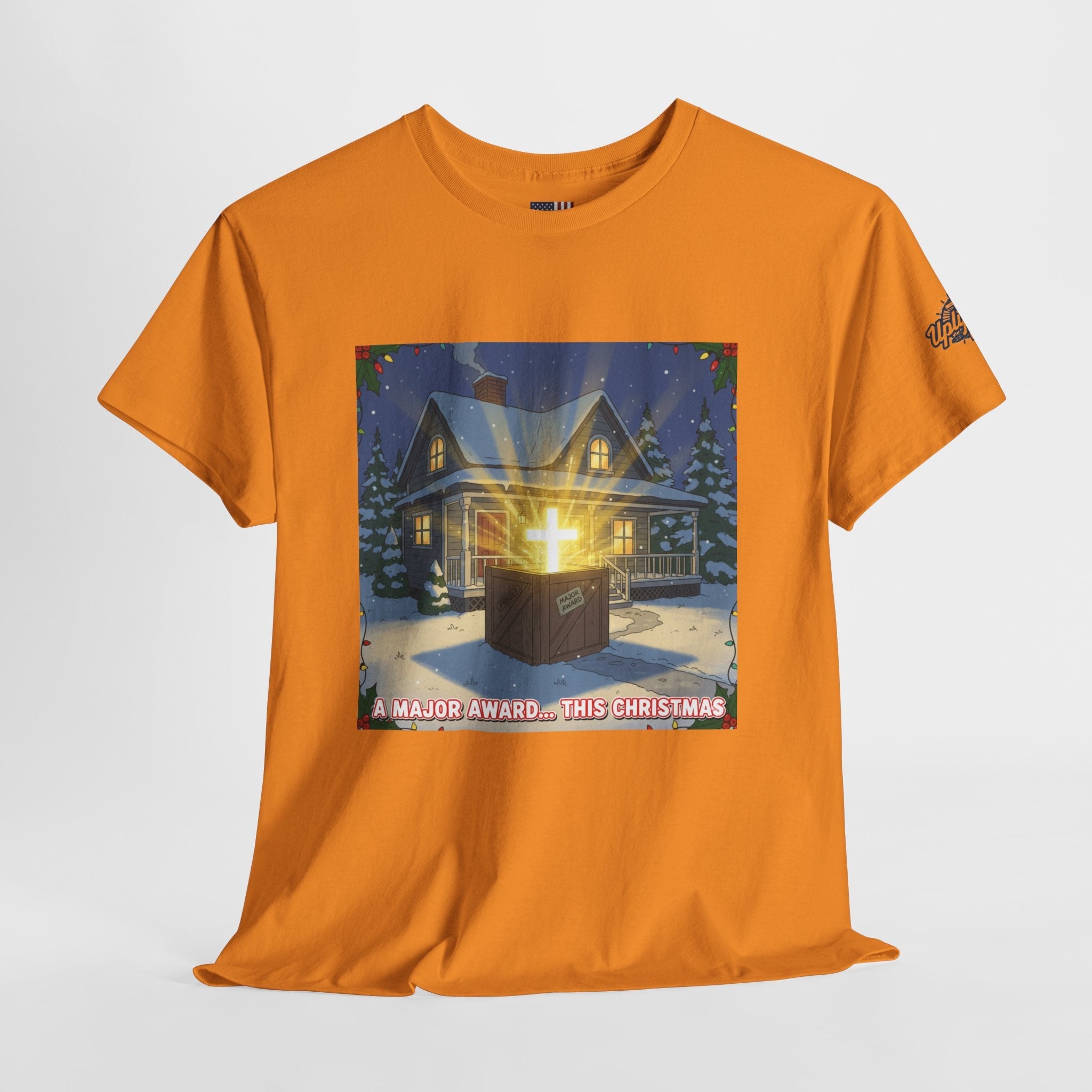 A Major Award This Christmas T-shirt – Fragile Leg Lamp Parody Cross Unboxing Christian T-shirt for Hilarious Faith & Holiday Glow Printify