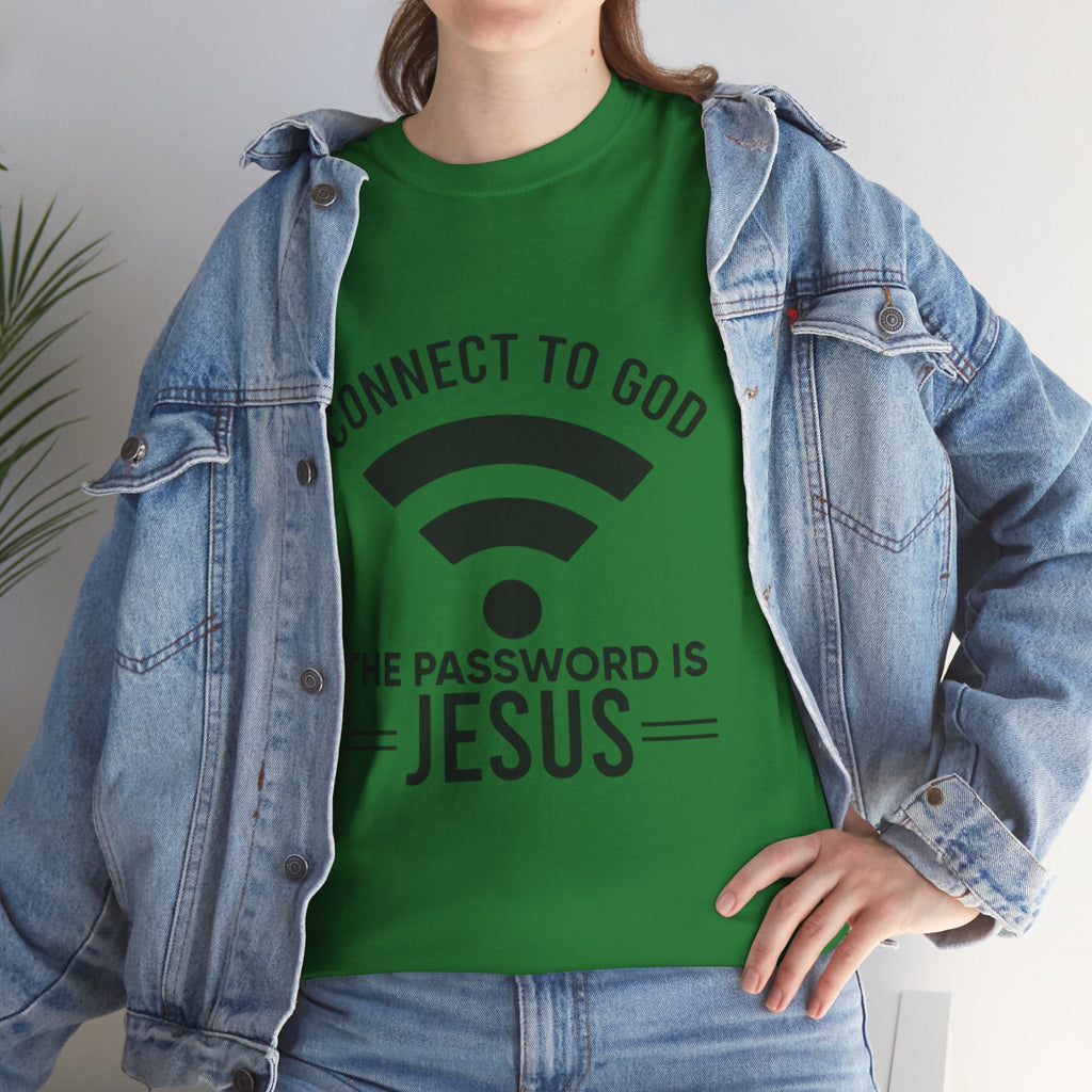 Connect to God T-shirt - WIFI Password is Jesus - Funny Christian Faith T-shirt Printify