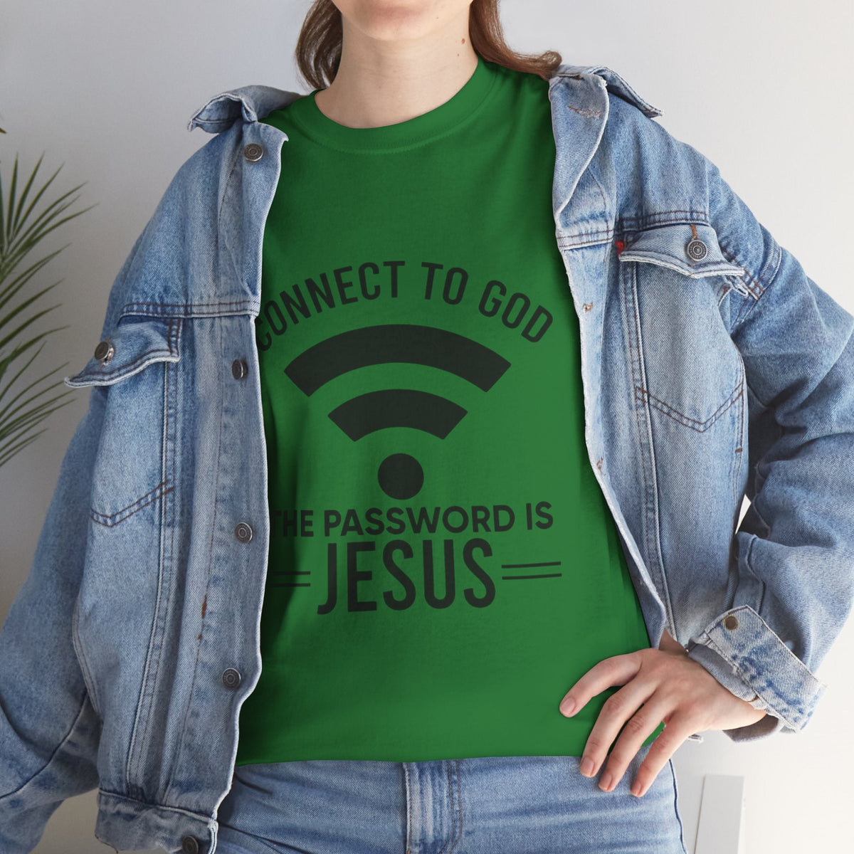 Connect to God T-shirt - WIFI Password is Jesus - Funny Christian Faith T-shirt Printify