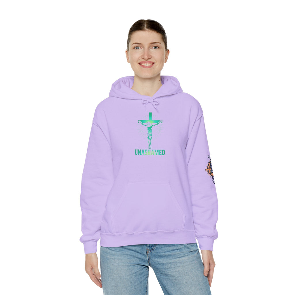 Unashamed Hoodie – Romans 1:16 Crucifixion Christian Hoodie for Bold Unwavering Faith Printify