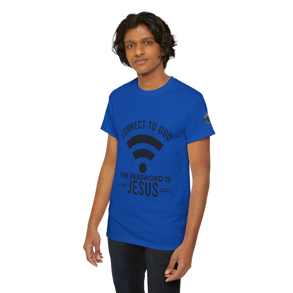 Connect to God T-shirt - WIFI Password is Jesus - Funny Christian Faith T-shirt Printify