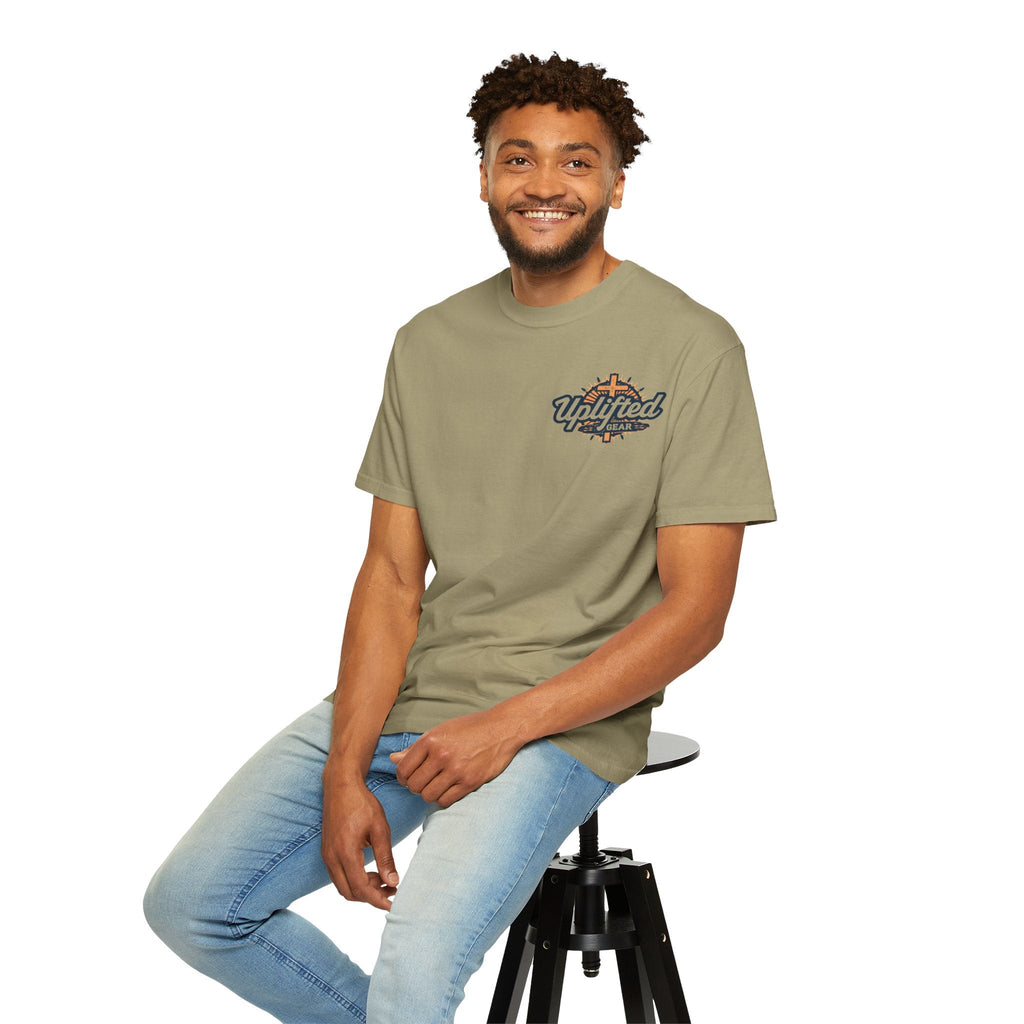 Religious Graphic Tee with Armor Of God Design - Unisex Garment-Dyed T-shirt Printify