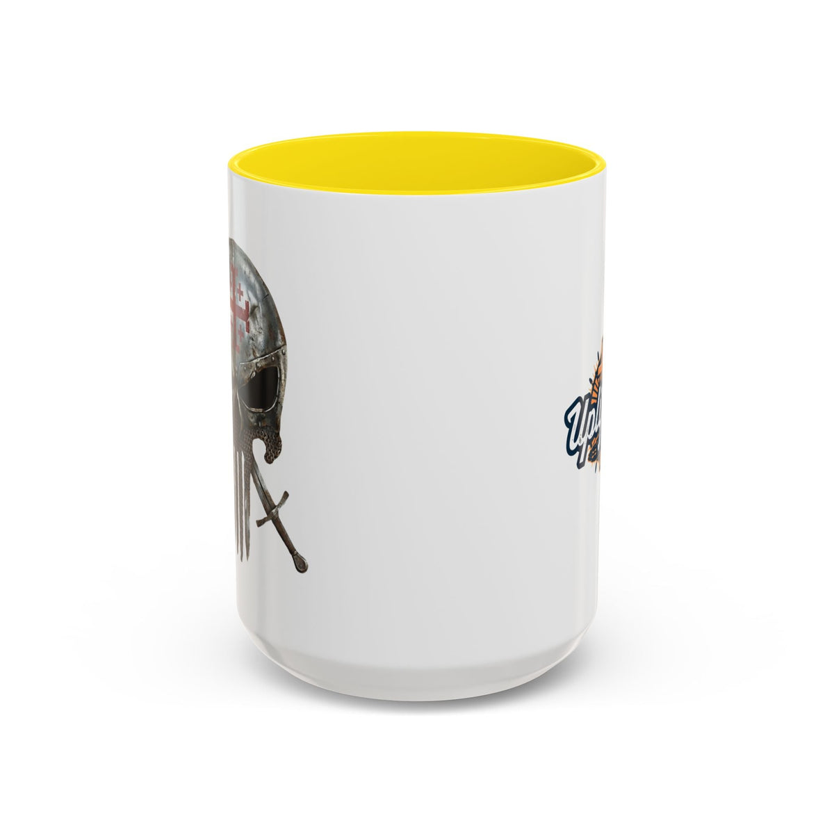 Crusader Knight Coffee Mug — 'Armor of God' Christian Skull 11/15oz Accent Mug Printify