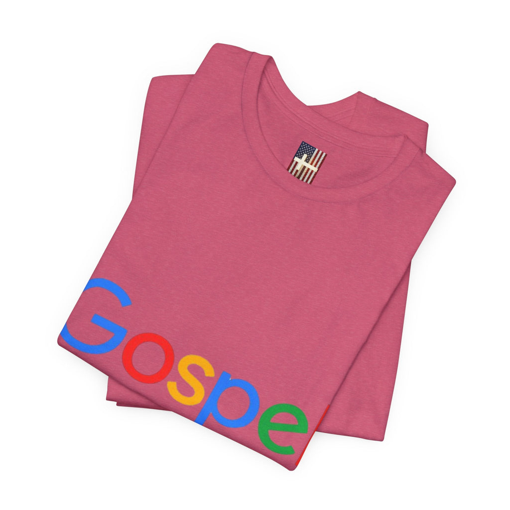 Gospel Graphic Tee — "Gospel" Colorful Logo Christian T-Shirt Printify