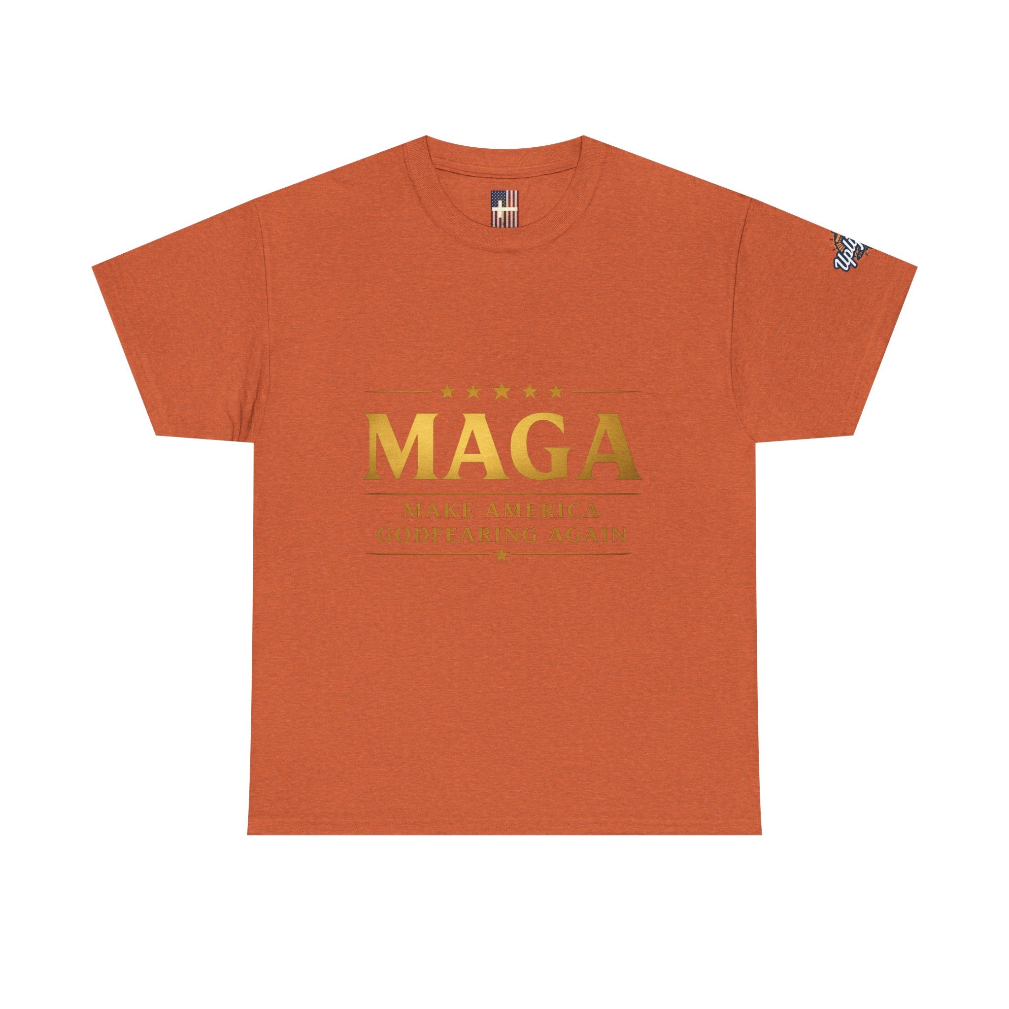 MAGA Gold Letter T-Shirt — "Make America Great Again" Printify