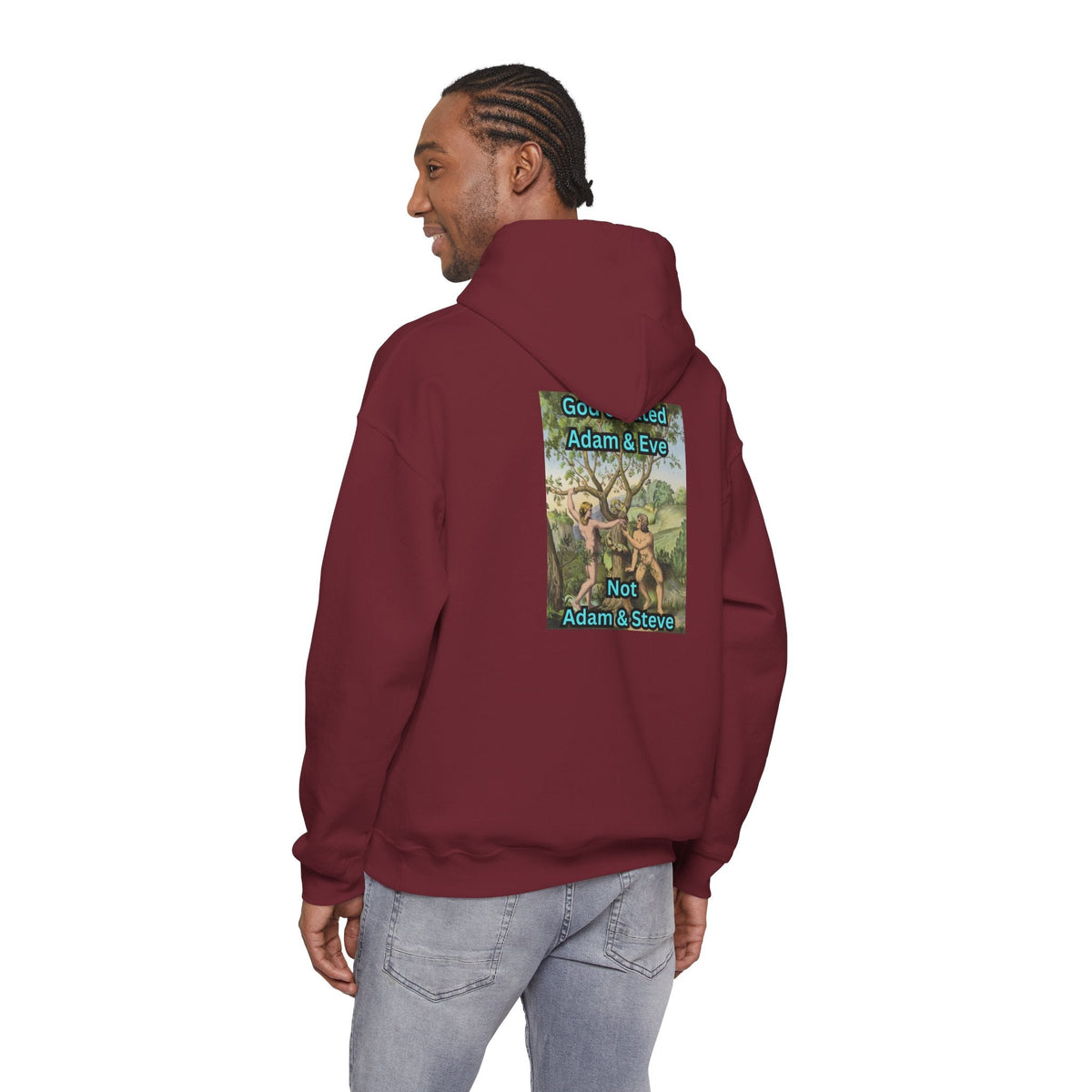 God Created Adam and Eve Hoodie – Biblical Truth Christian Hoodie for Unshakable Faith Printify