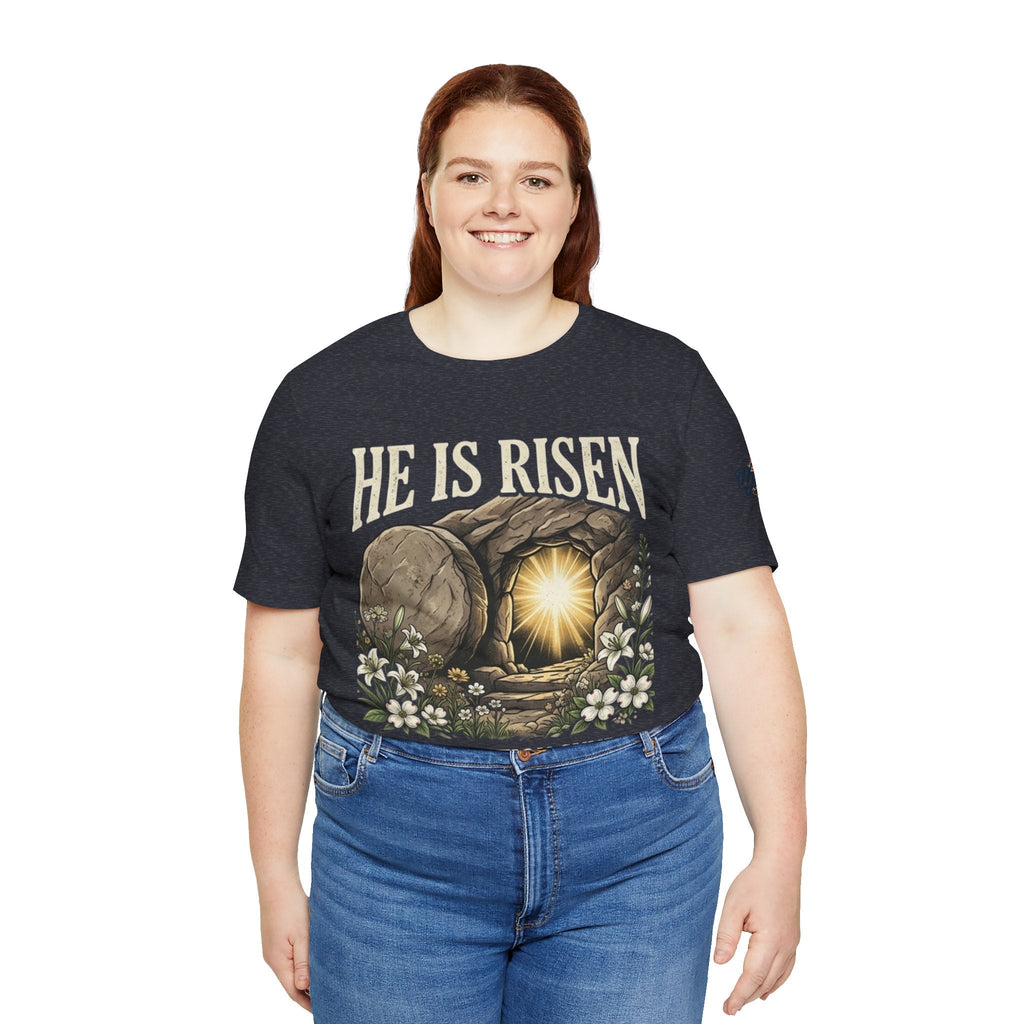 He Is Risen T-Shirt — Jesus Christ Resurrection Easter Tee Printify