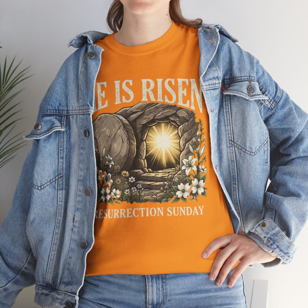 He Is Risen T-Shirt — Jesus Christ Resurrection Easter Tee Printify