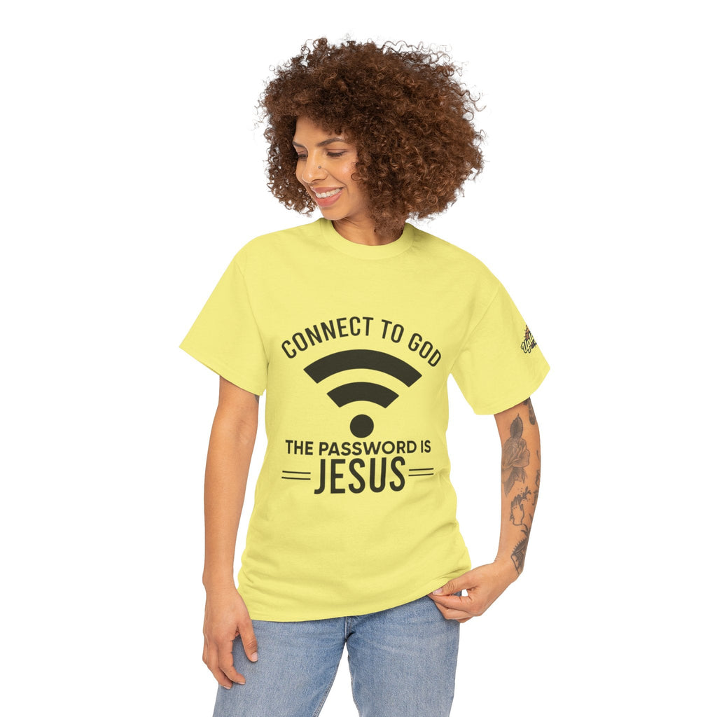 Connect to God T-shirt - WIFI Password is Jesus - Funny Christian Faith T-shirt Printify