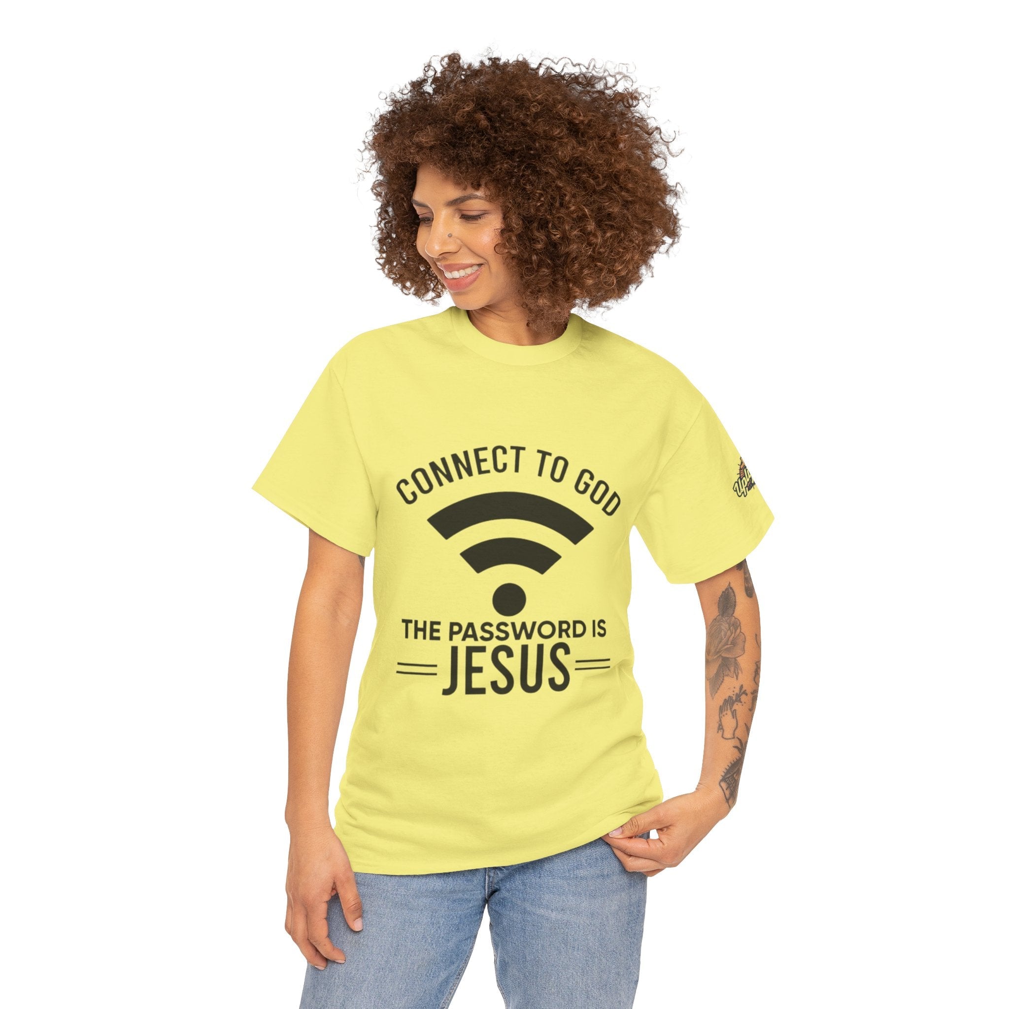 Connect to God T-shirt - WIFI Password is Jesus - Funny Christian Faith T-shirt Printify