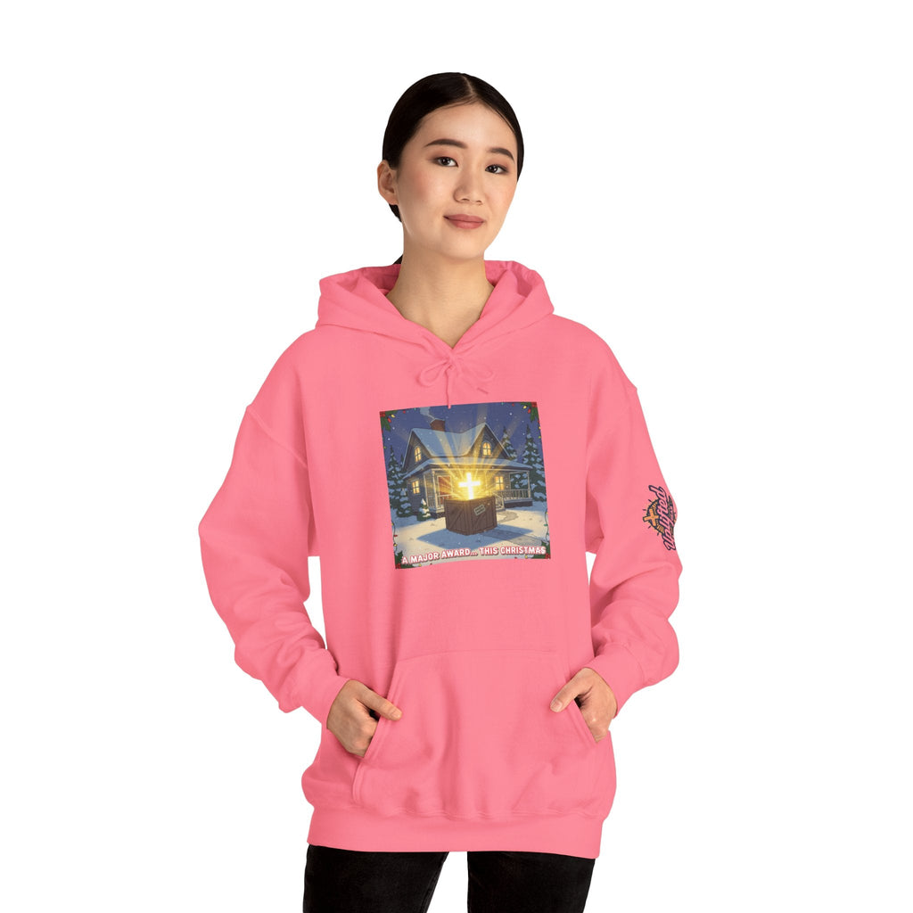 A Major Award This Christmas Hoodie – Fragile Leg Lamp Parody Cross Unboxing Christian Sweatshirt for Hilarious Faith & Holiday Glow Printify