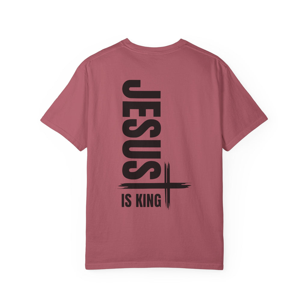 Jesus Is King T-shirt | Modern Typographic Cross Christian T-shirt Printify