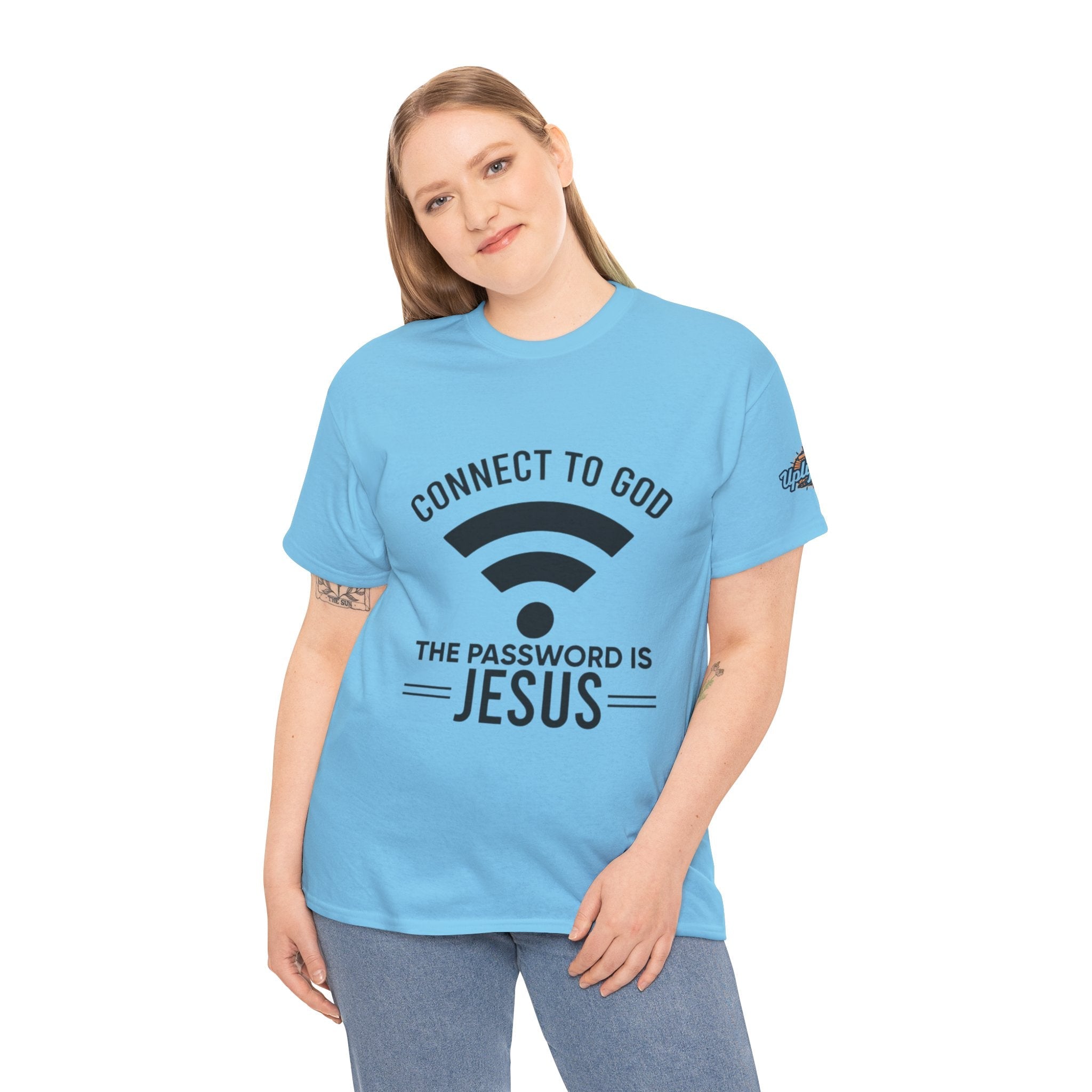 Connect to God T-shirt - WIFI Password is Jesus - Funny Christian Faith T-shirt Printify