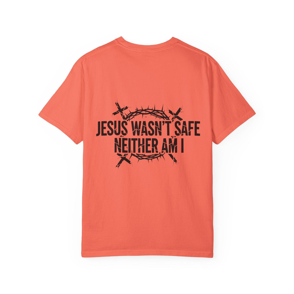 ⚡ Jesus Wasn’t Safe – Neither Am I | Bold Christian T-Shirt | Storm-Walking Faith Tee | Minimalist Black & White Design | Uplifted Gear Printify