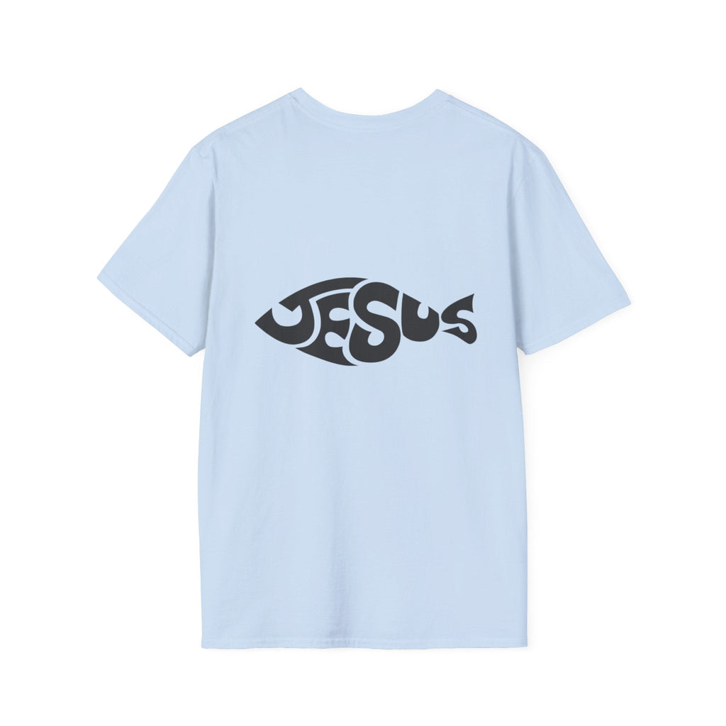 Ichthus Jesus Fish T-shirt - Jesus Word Art - Christian Faith Symbol T-shirt Printify