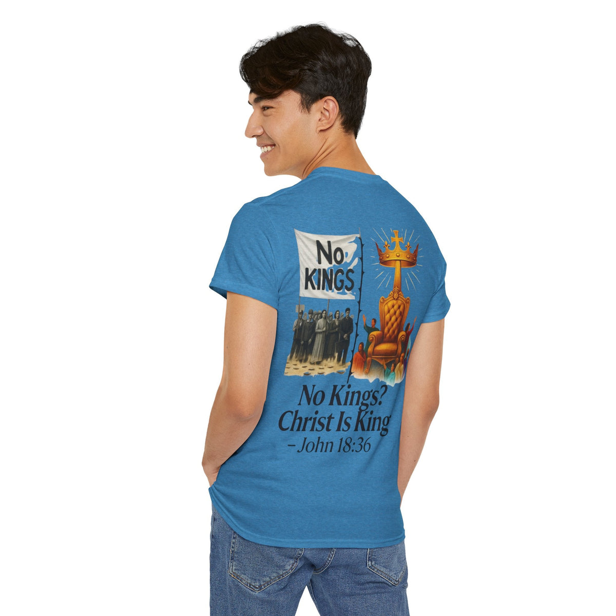 No Kings? Christ is King T-Shirt – Bold Christian Faith Tee for Devoted Believers Printify