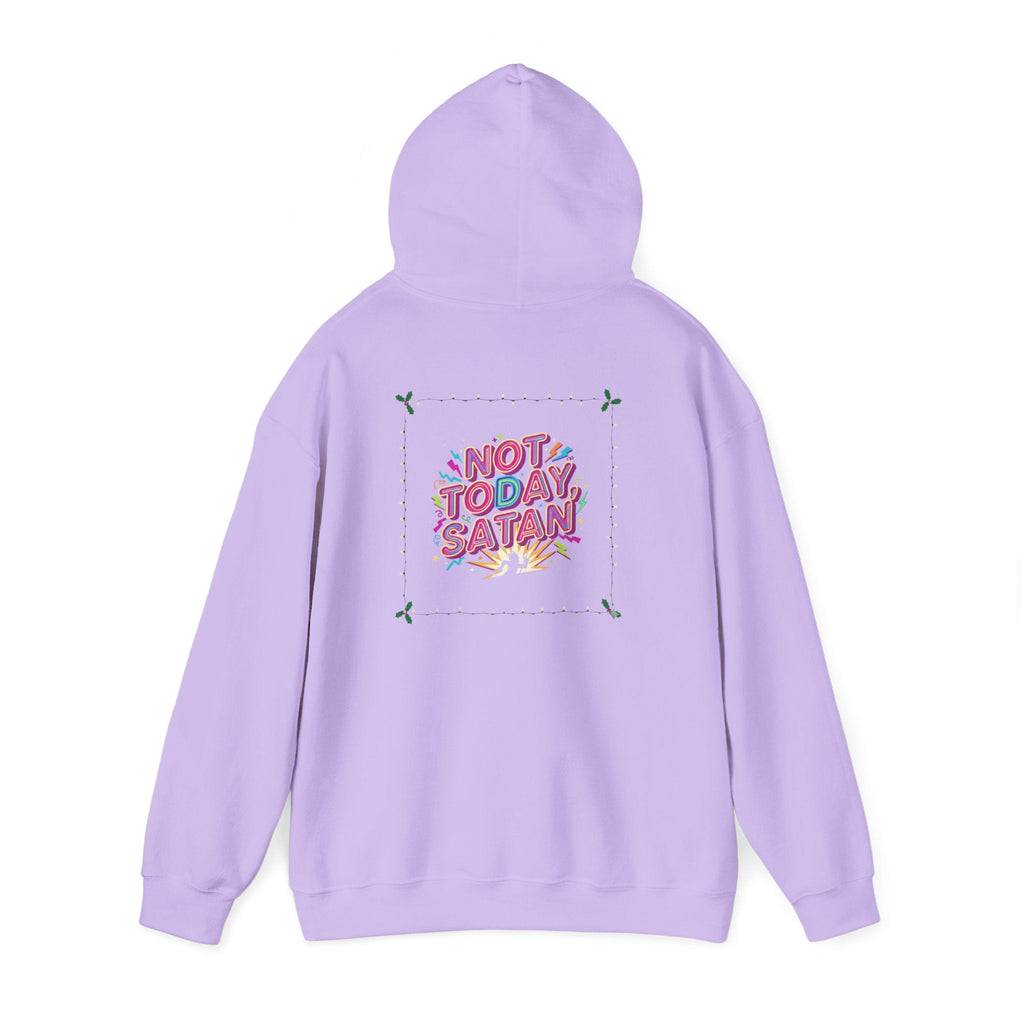 🔥 Not Today, Satan – Retro 90s Christian Hoodie | Neon Faith Tee | Funky Cartoon Devil | Bold Bible Verse Shirt | Uplifted Gear Printify