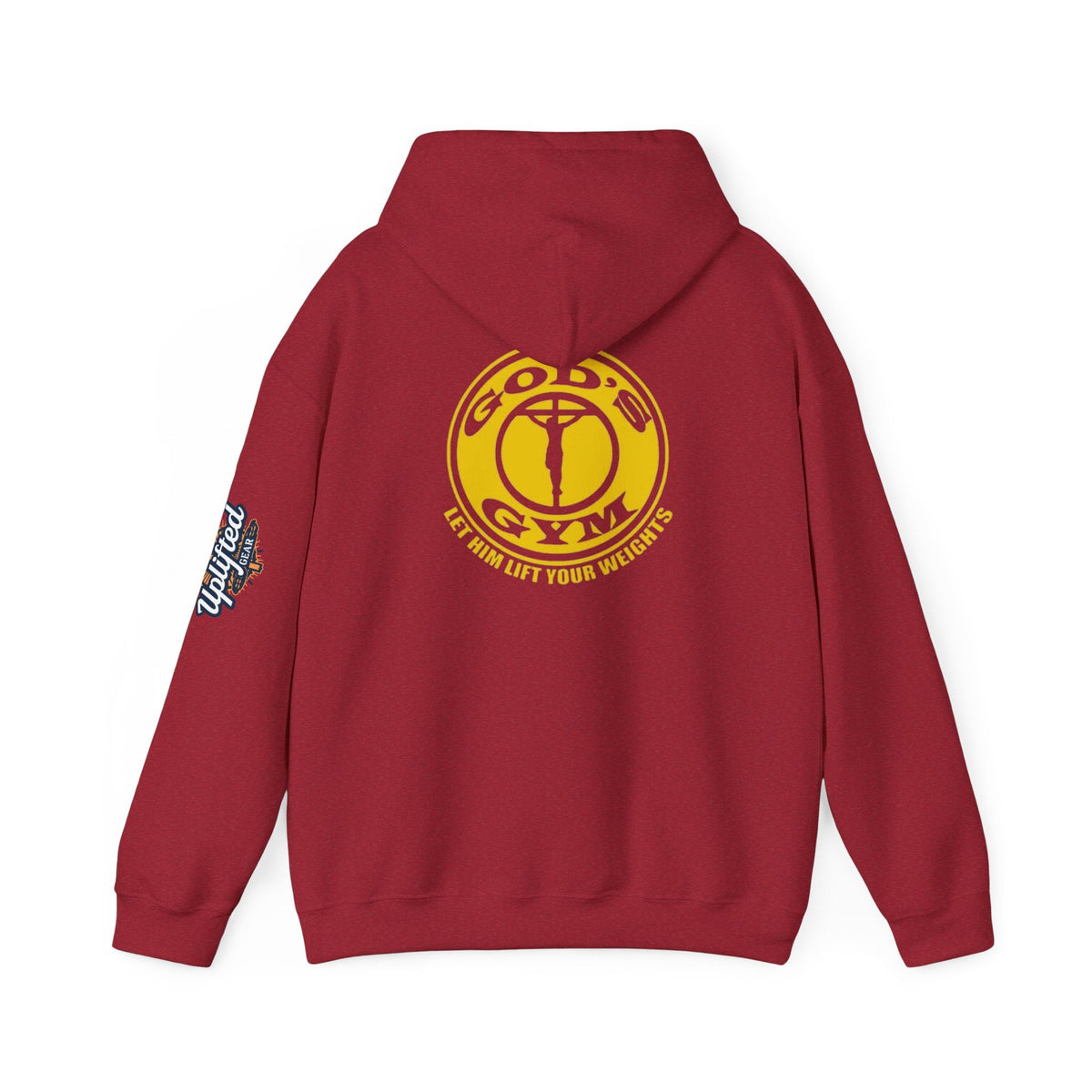 God's Gym Hoodie — "Let Him Lift Your Weights" Christian Fitness Hoodie Printify