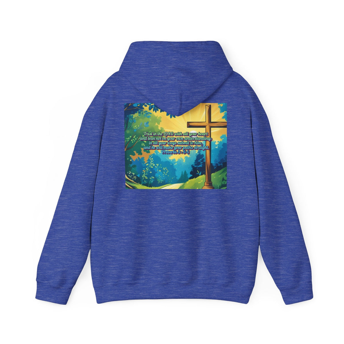 Trust in The Lord Proverbs 3:5-6 Biblical Design Unisex Heavy Blend™ Hooded Sweatshirt Printify
