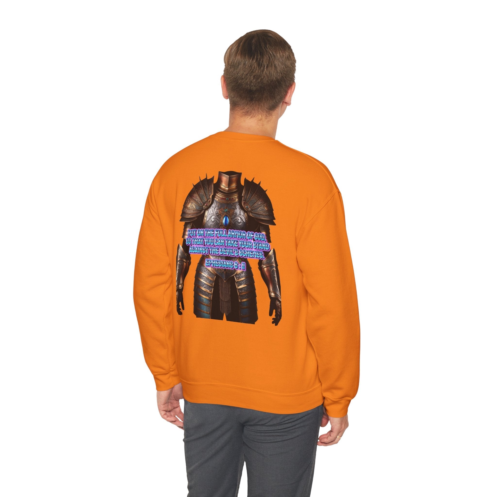 Religious Graphic Armor Of God Design - Unisex Heavy Blend™ Crewneck Sweatshirt Printify