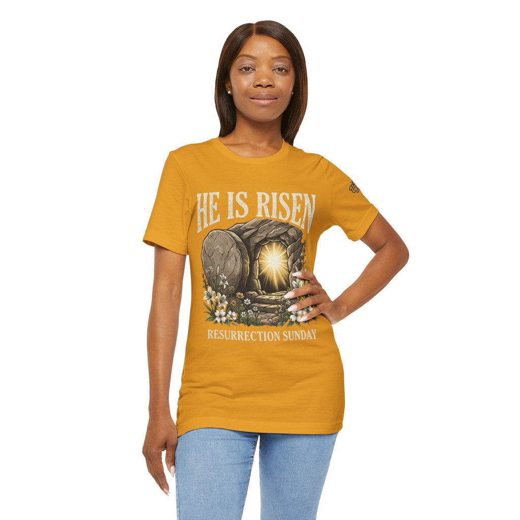 He Is Risen T-Shirt — Jesus Christ Resurrection Easter Tee Printify