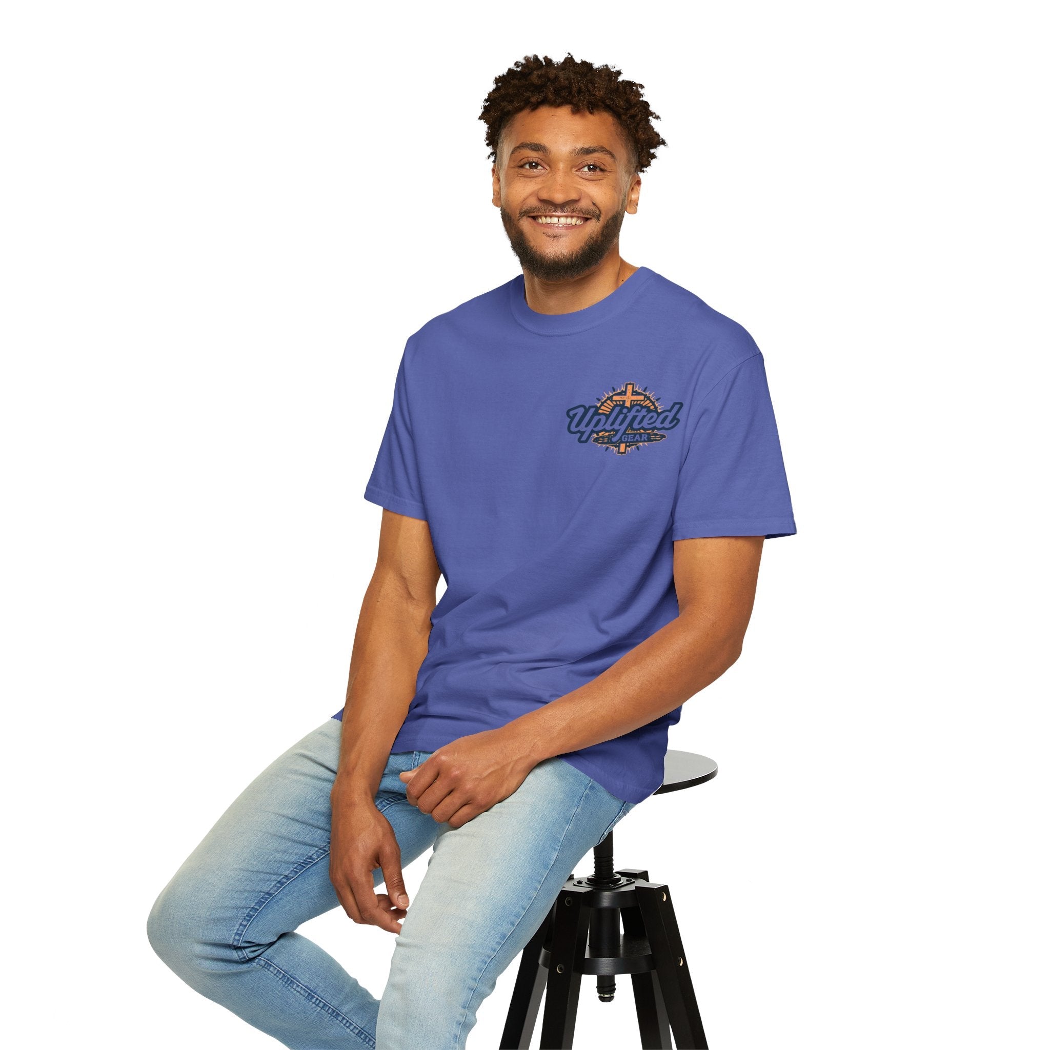 Religious Graphic Tee with Armor Of God Design - Unisex Garment-Dyed T-shirt Printify