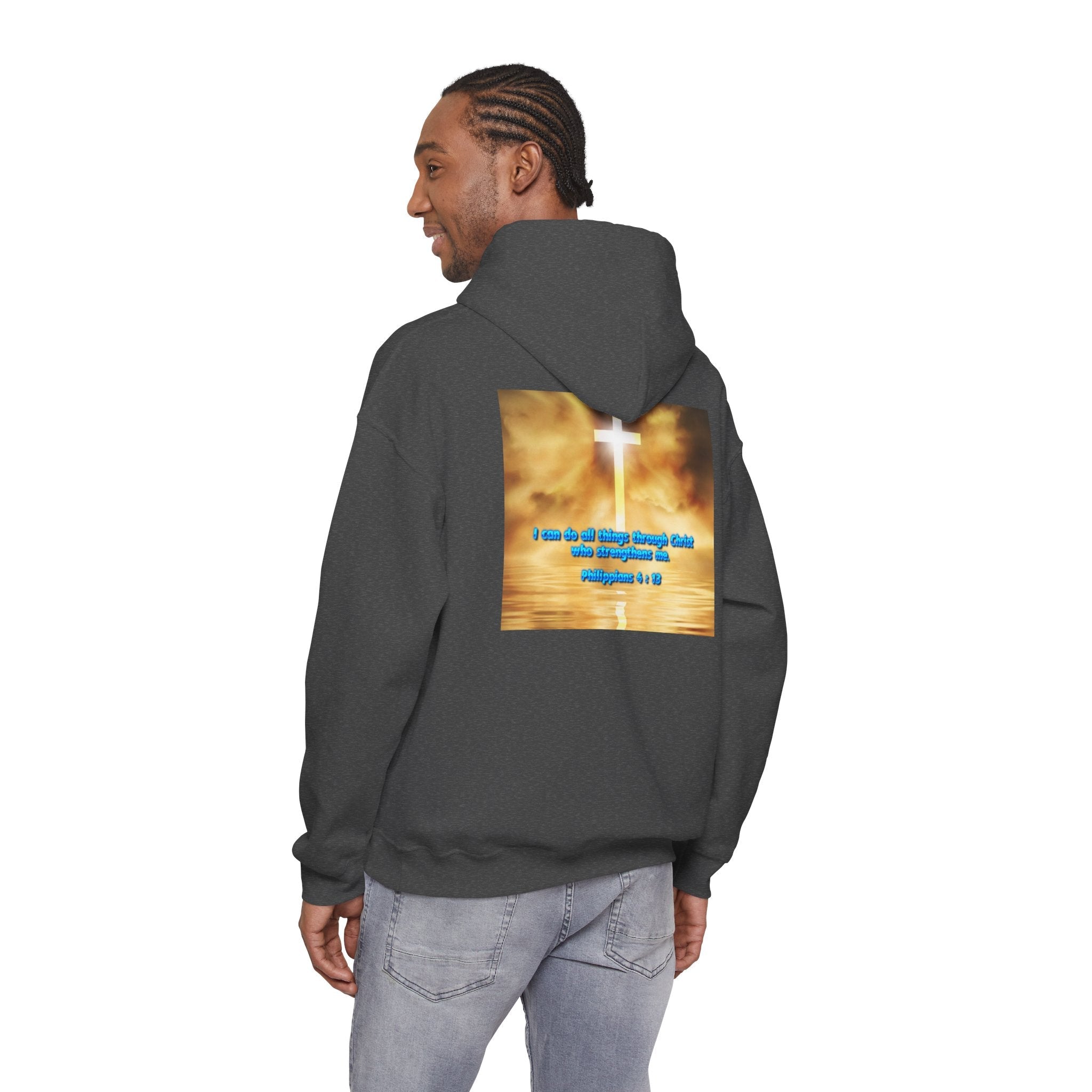 Bible Verse Unisex Heavy Blend™ Hooded Sweatshirt - Philippians 4 : 13 Printify