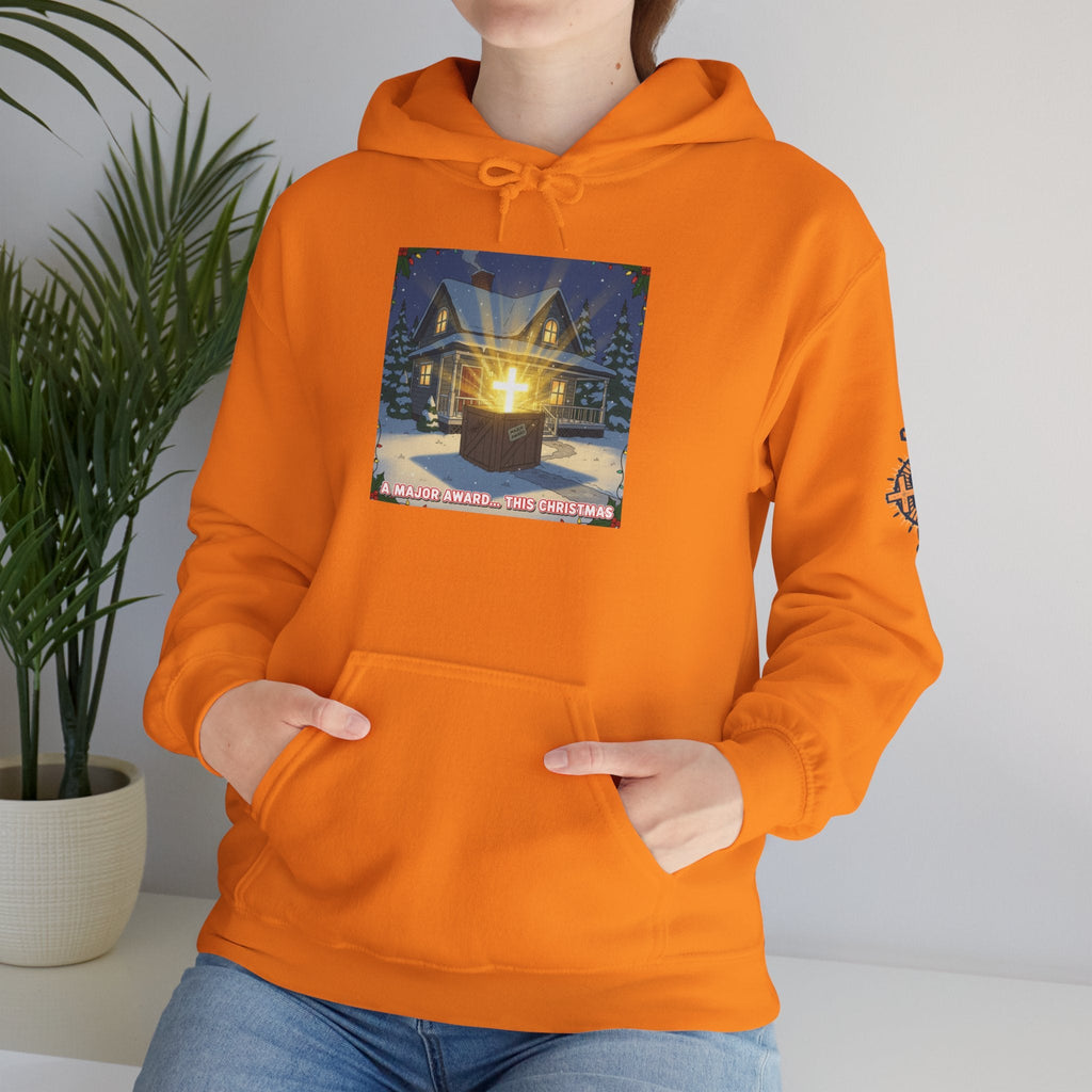 A Major Award This Christmas Hoodie – Fragile Leg Lamp Parody Cross Unboxing Christian Sweatshirt for Hilarious Faith & Holiday Glow Printify