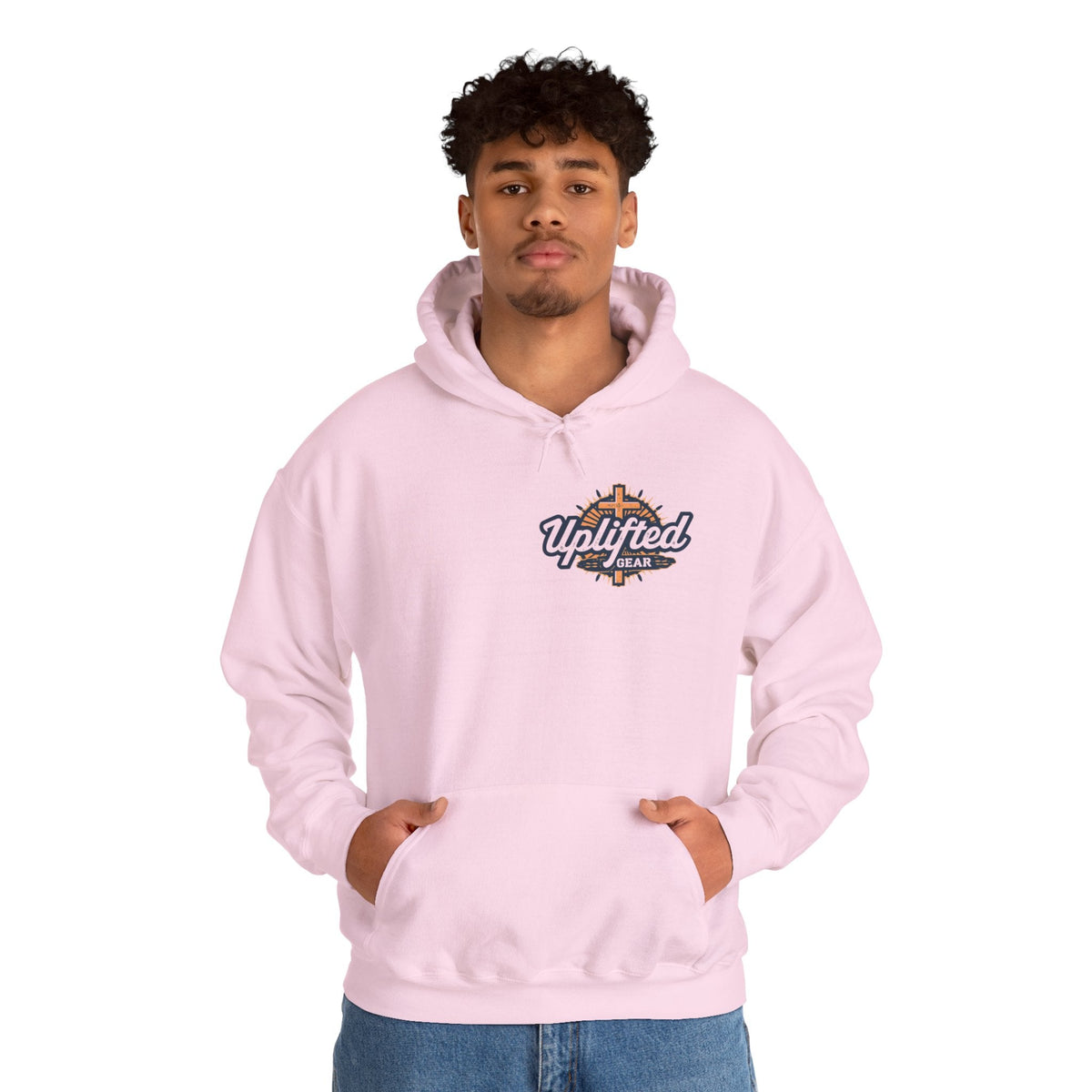Uplifted Gear Christian Hoodie – Bold Logo Faith Hoodie for Inspired Living Printify