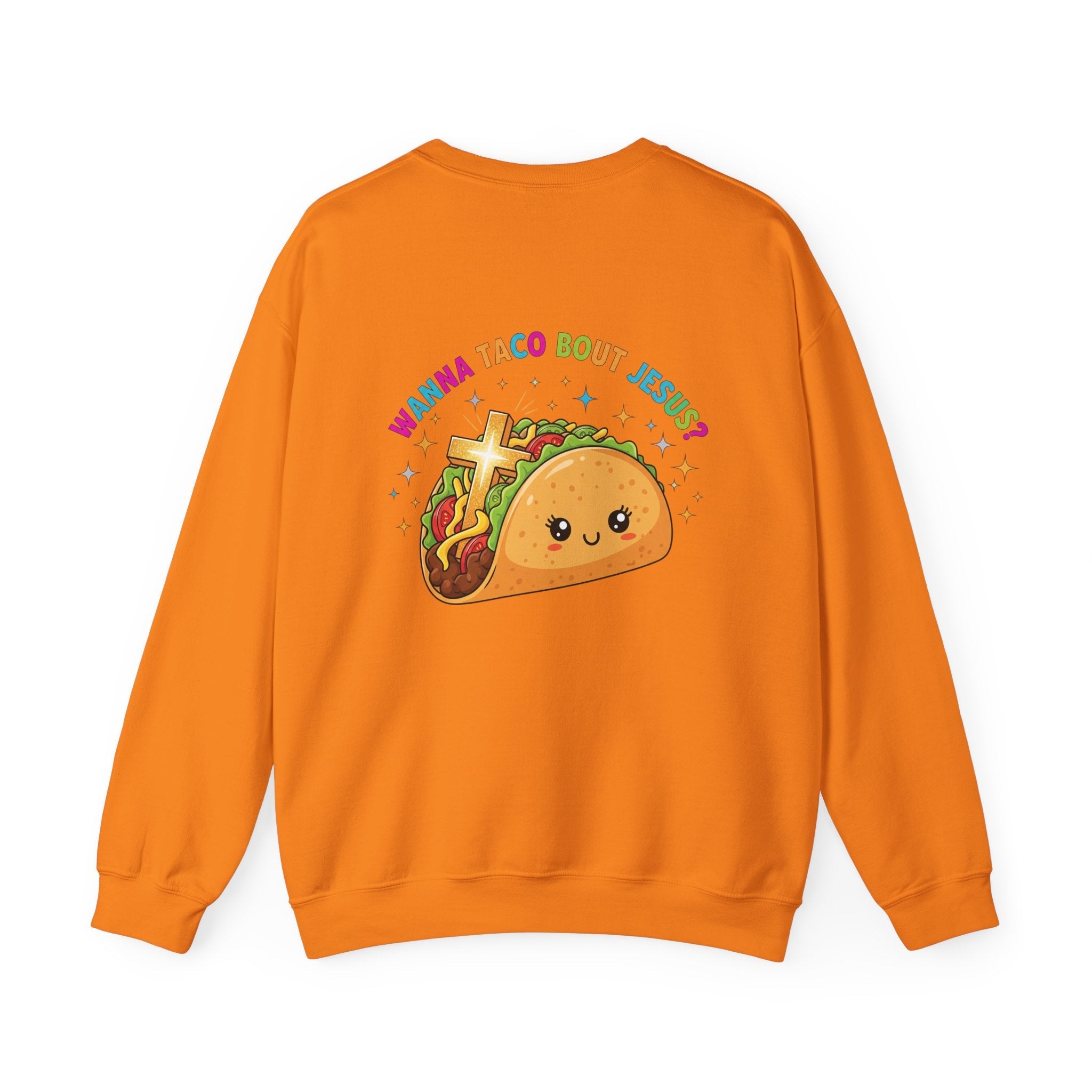 Wanna Taco 'Bout Jesus Sweatshirt – Cozy Christian Pun Sweatshirt for Faith & Fun Printify