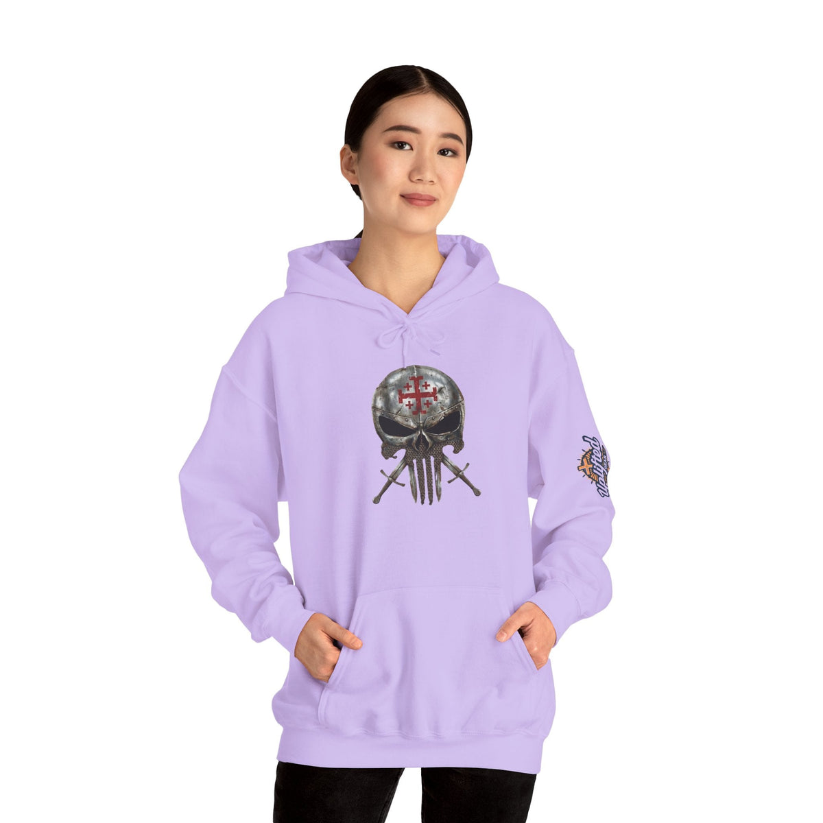 Crusader Knight Christian Skull Hoodie - Warrior Armor of God Hoodie Printify